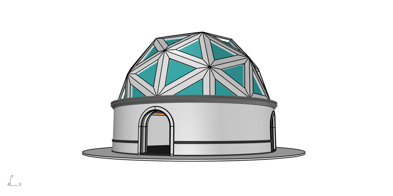 Geodesic Dome Pavilion Architectural Structure V1 3D model_27