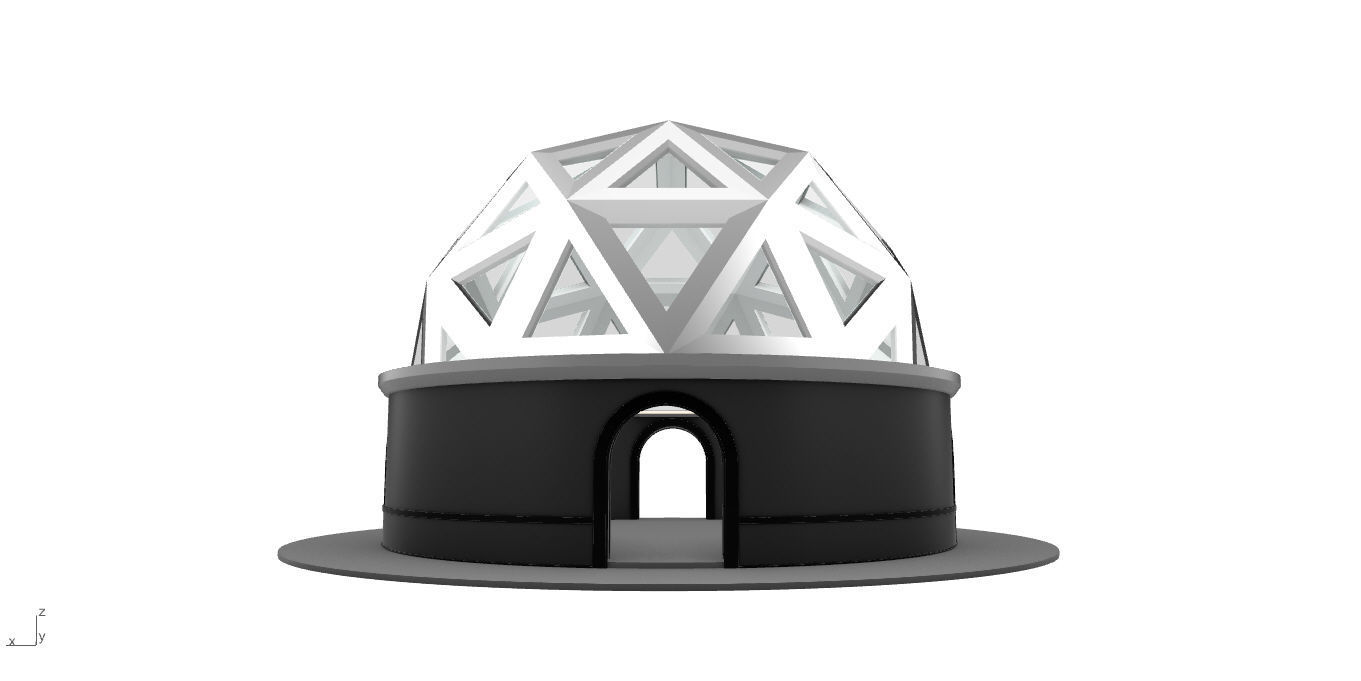 Geodesic Dome Pavilion Architectural Structure V1 3D model_14