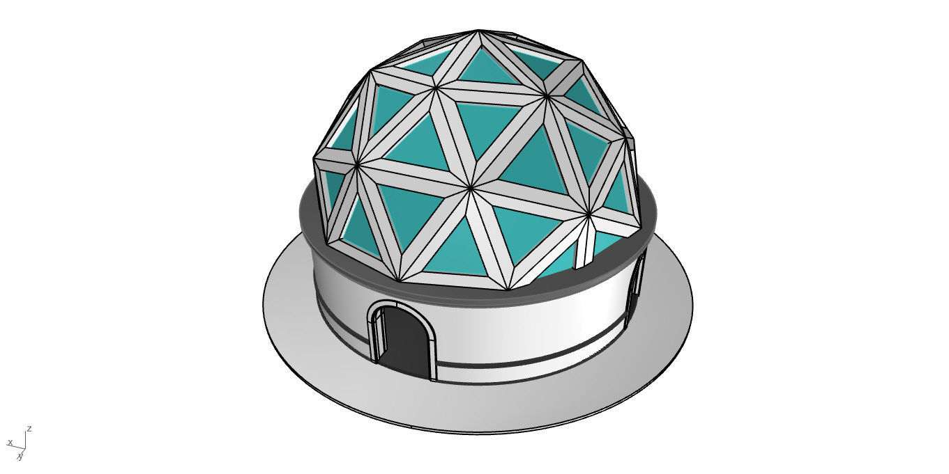 Geodesic Dome Pavilion Architectural Structure V1 3D model_49