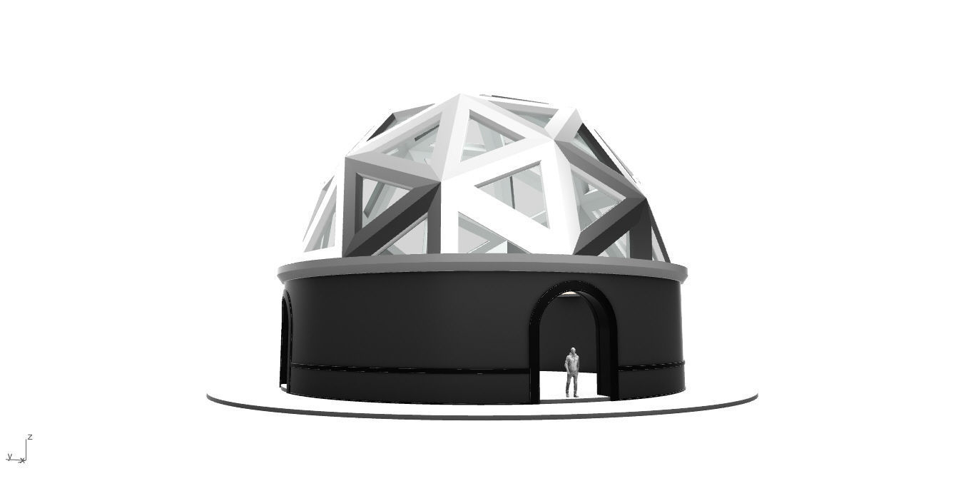 Geodesic Dome Pavilion Architectural Structure V1 3D model_17
