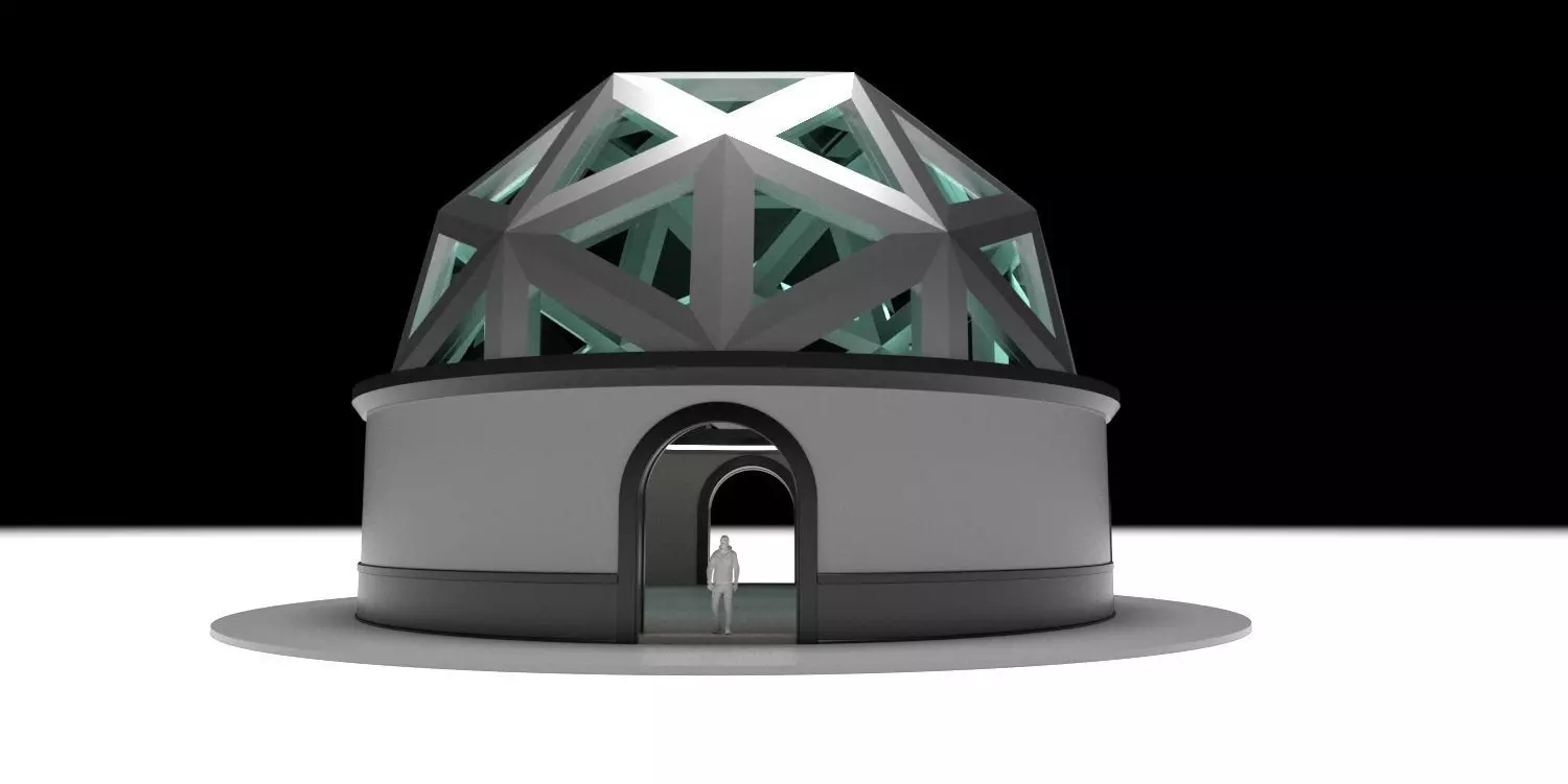 Geodesic Dome Pavilion Architectural Structure V1 3D model_0