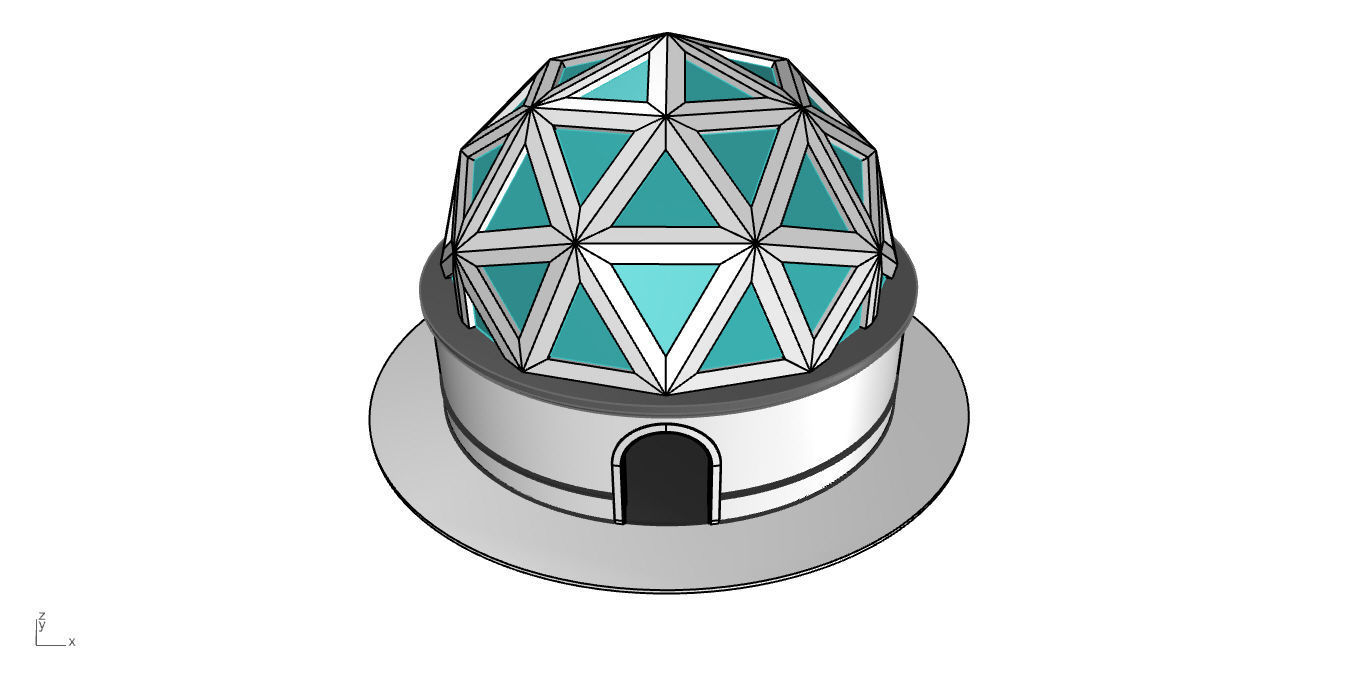 Geodesic Dome Pavilion Architectural Structure V1 3D model_40