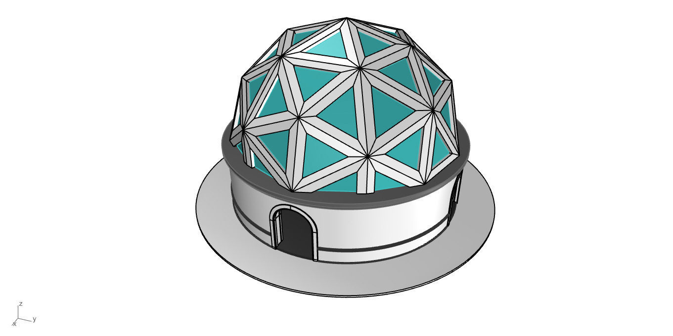 Geodesic Dome Pavilion Architectural Structure V1 3D model_45