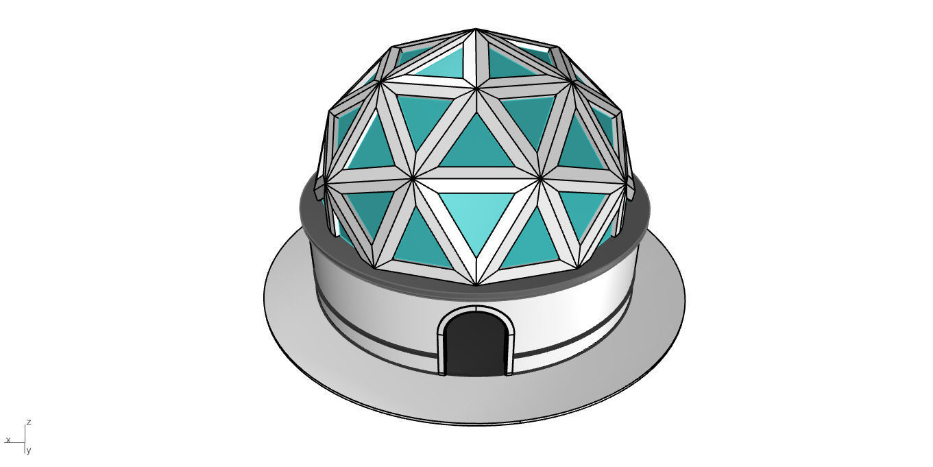 Geodesic Dome Pavilion Architectural Structure V1 3D model_48