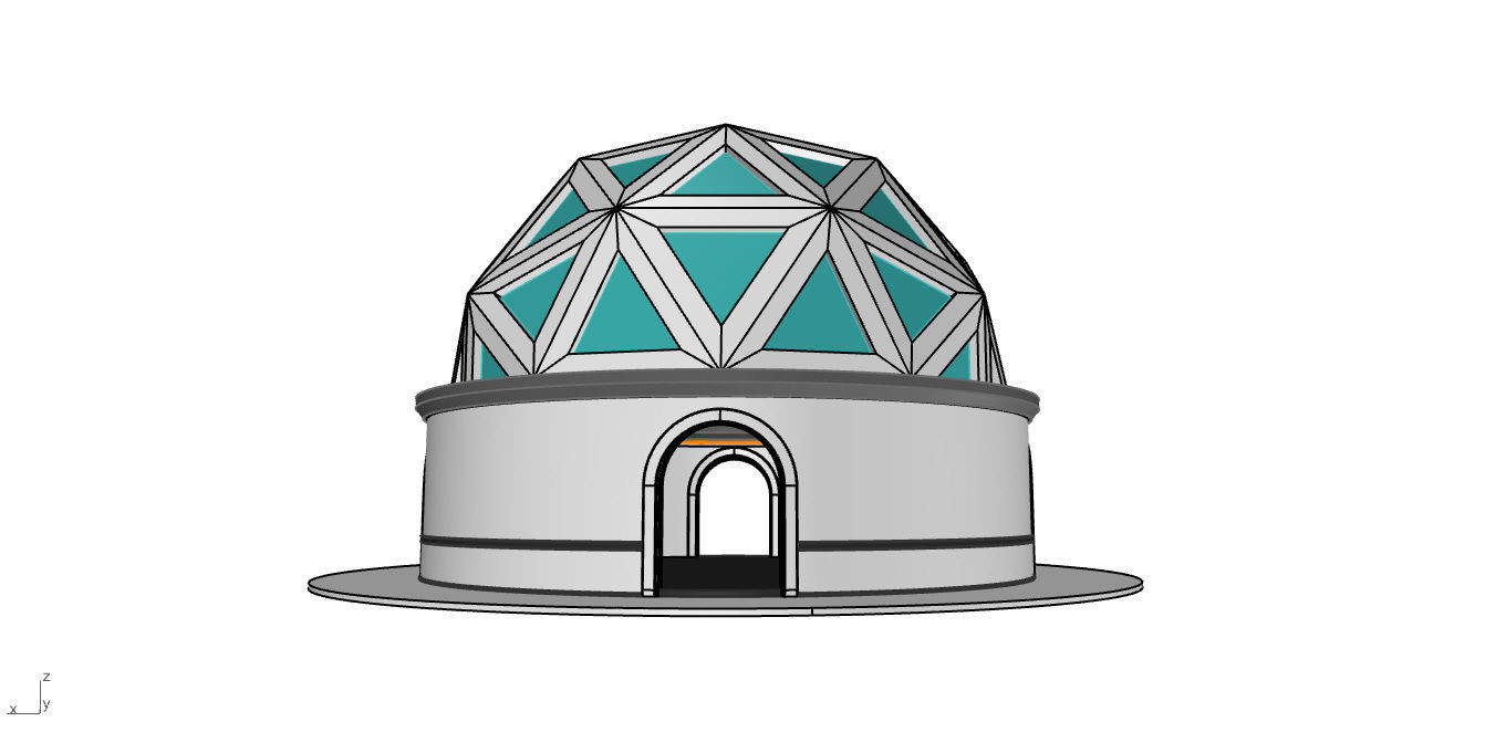 Geodesic Dome Pavilion Architectural Structure V1 3D model_30