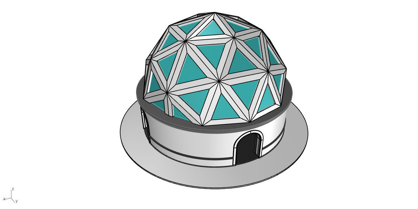 Geodesic Dome Pavilion Architectural Structure V1 3D model_47