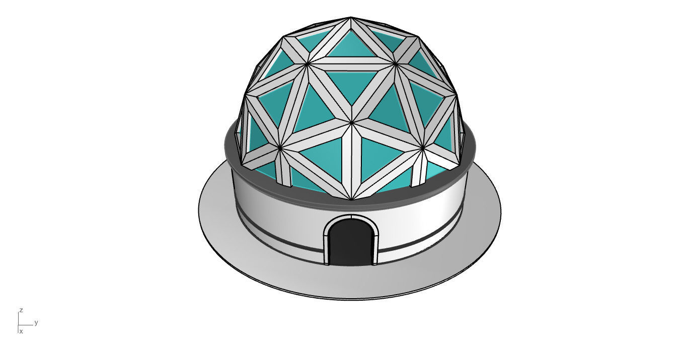 Geodesic Dome Pavilion Architectural Structure V1 3D model_44