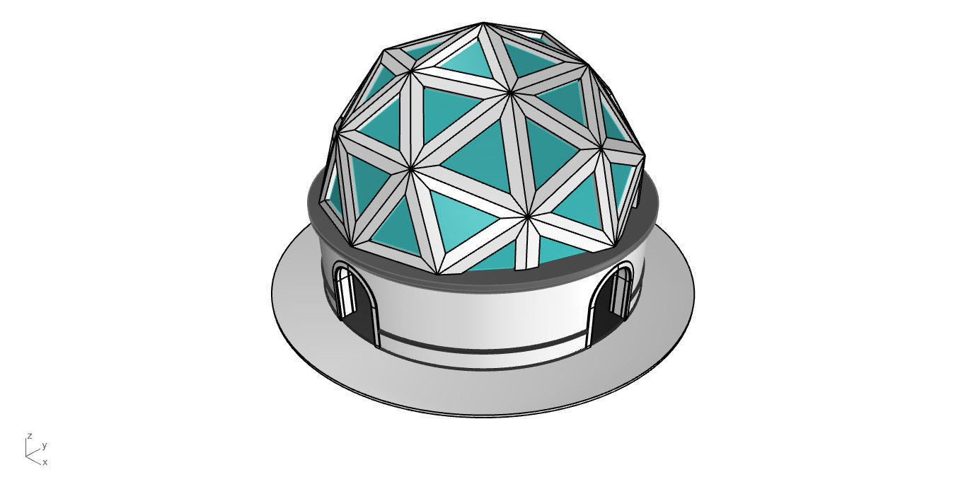 Geodesic Dome Pavilion Architectural Structure V1 3D model_42