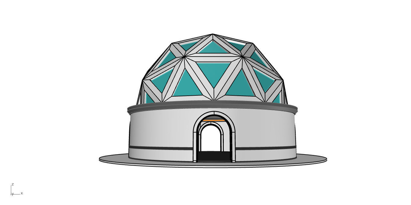 Geodesic Dome Pavilion Architectural Structure V1 3D model_22