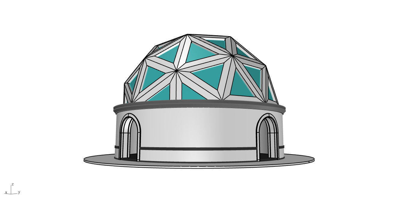 Geodesic Dome Pavilion Architectural Structure V1 3D model_28