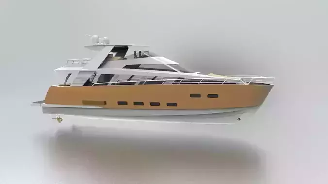 luxury Yacht  Low-poly 3D model