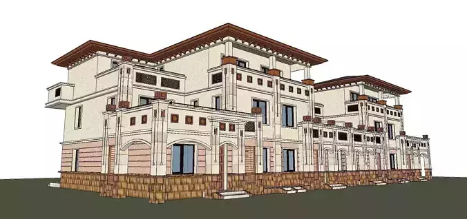 Nobility-History-Castle-Villa-065 facade of house with balconies