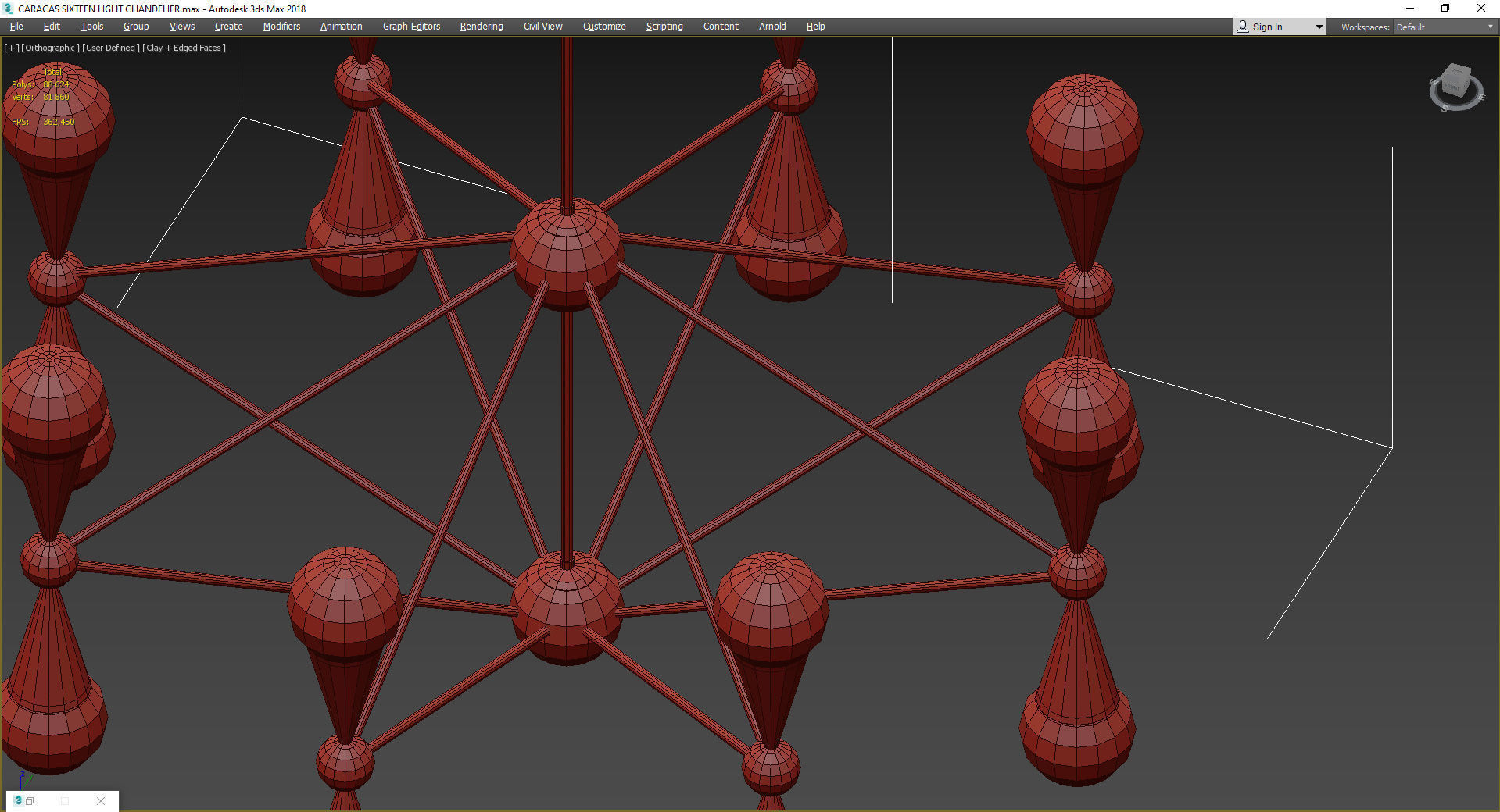 CARACAS SIXTEEN LIGHT CHANDELIER Low-poly 3D model_4