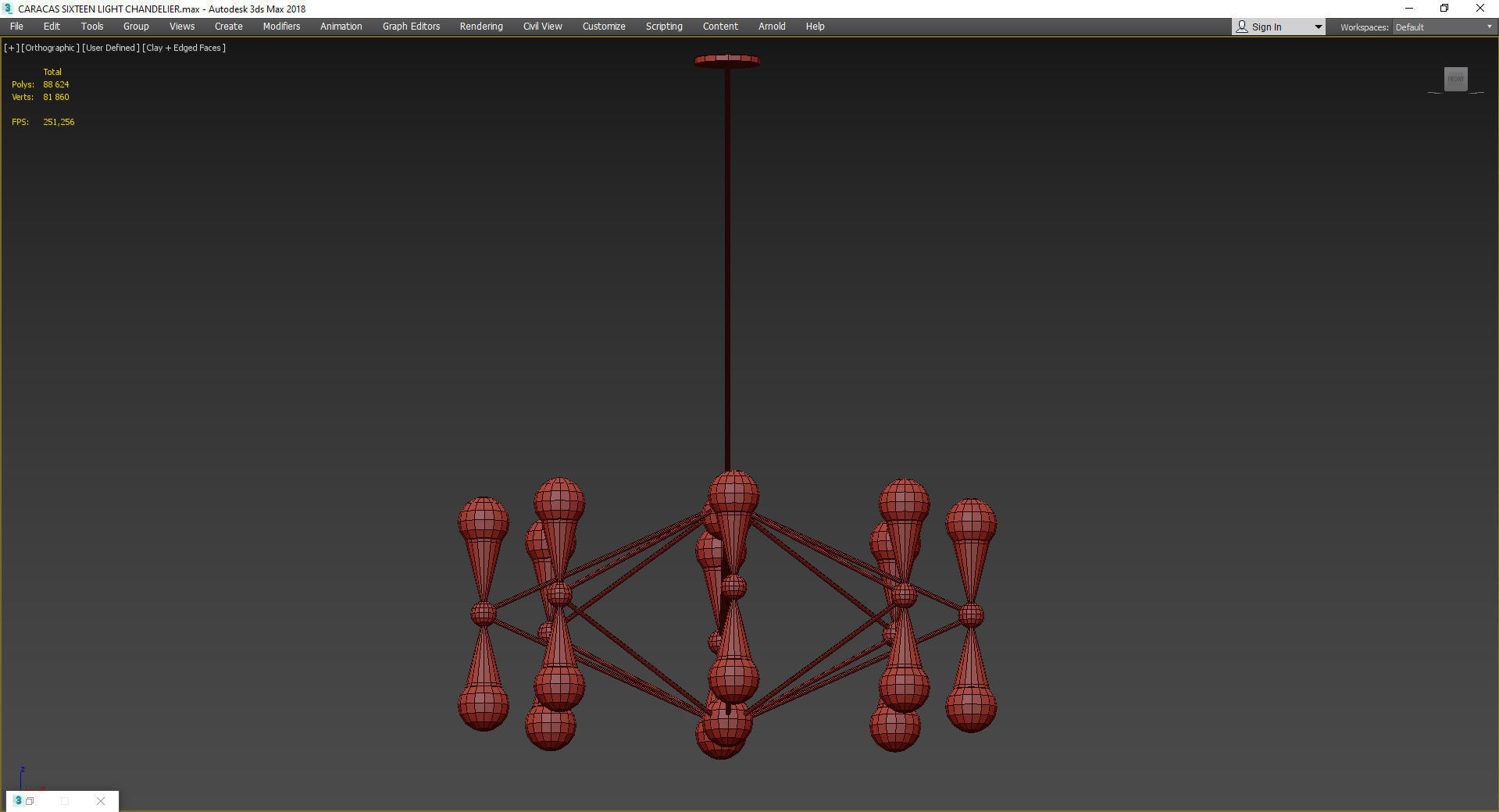 CARACAS SIXTEEN LIGHT CHANDELIER Low-poly 3D model_2