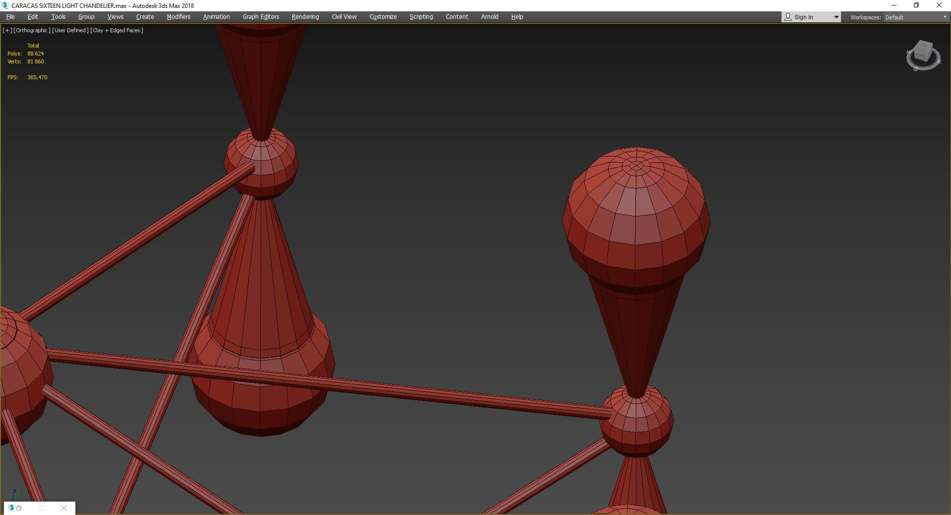 CARACAS SIXTEEN LIGHT CHANDELIER Low-poly 3D model_5