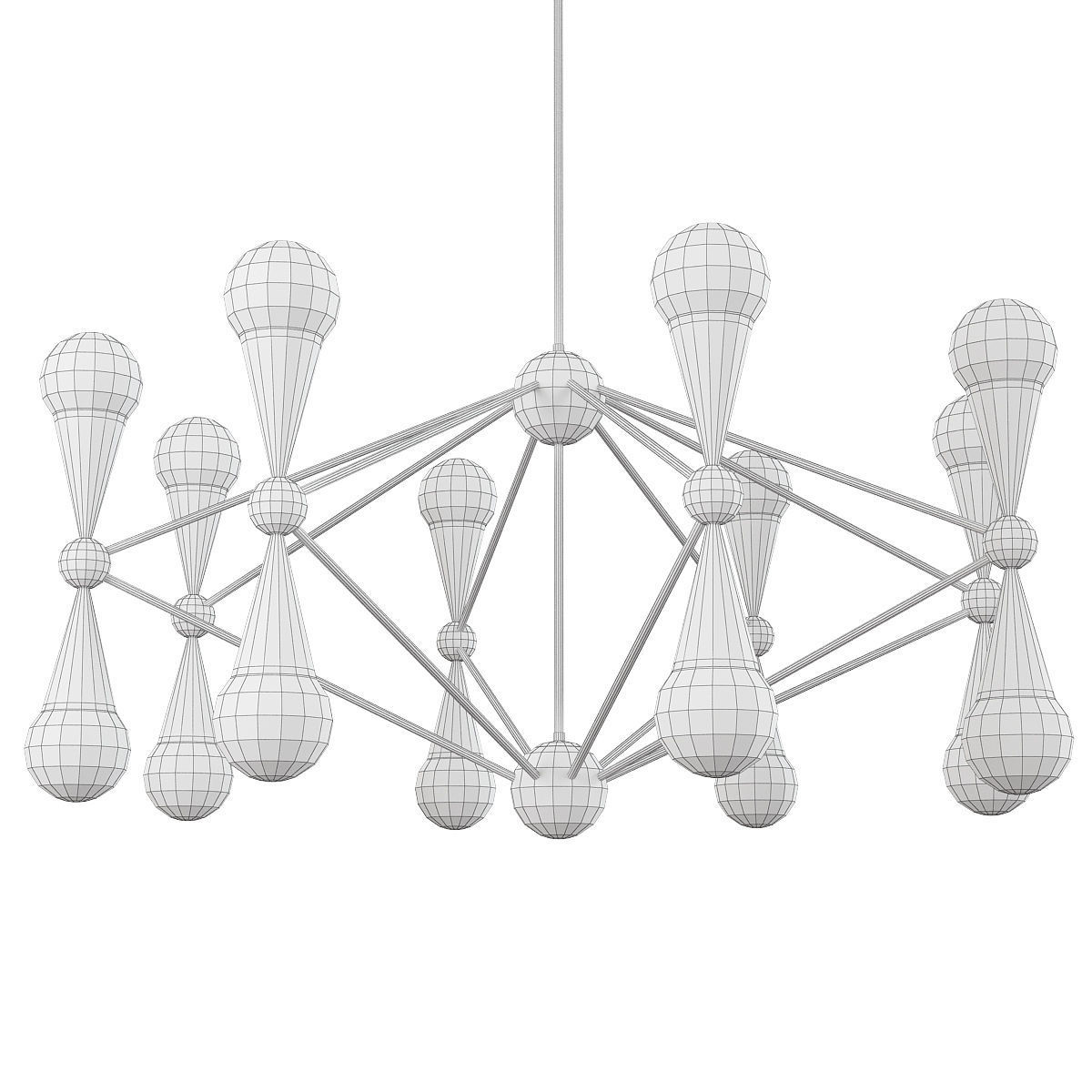 CARACAS SIXTEEN LIGHT CHANDELIER Low-poly 3D model_1