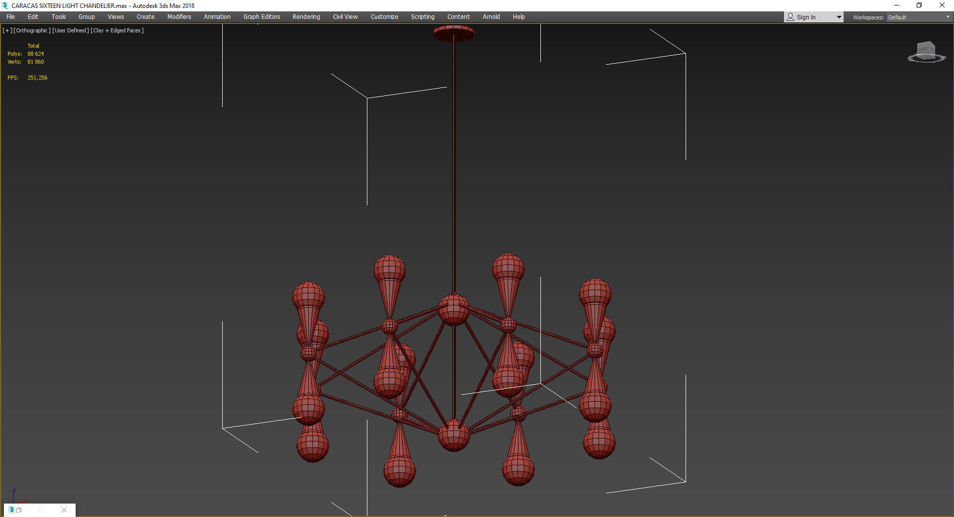 CARACAS SIXTEEN LIGHT CHANDELIER Low-poly 3D model_3