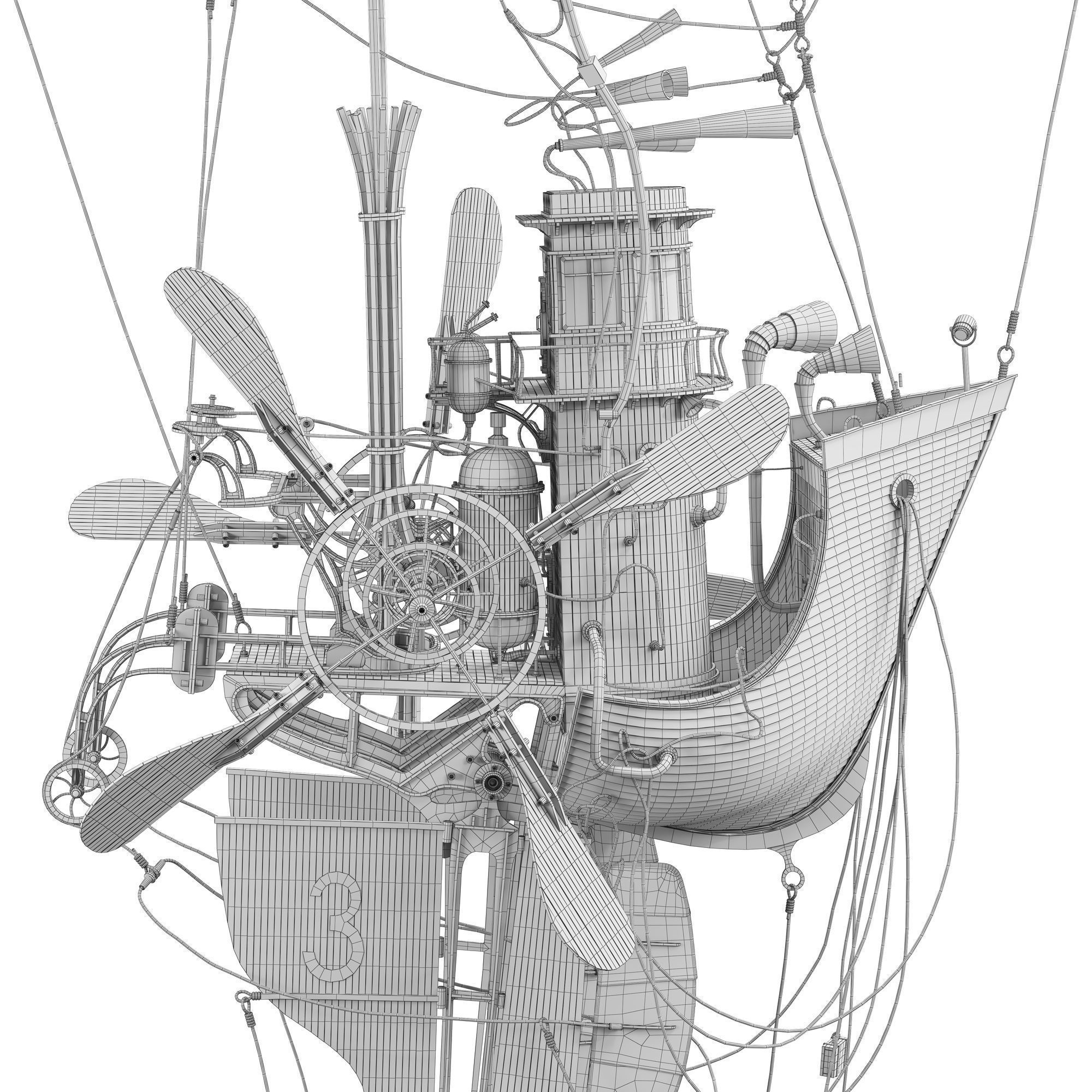 The Captain steampunk sculpture by Daniel Agdag 3D model_8