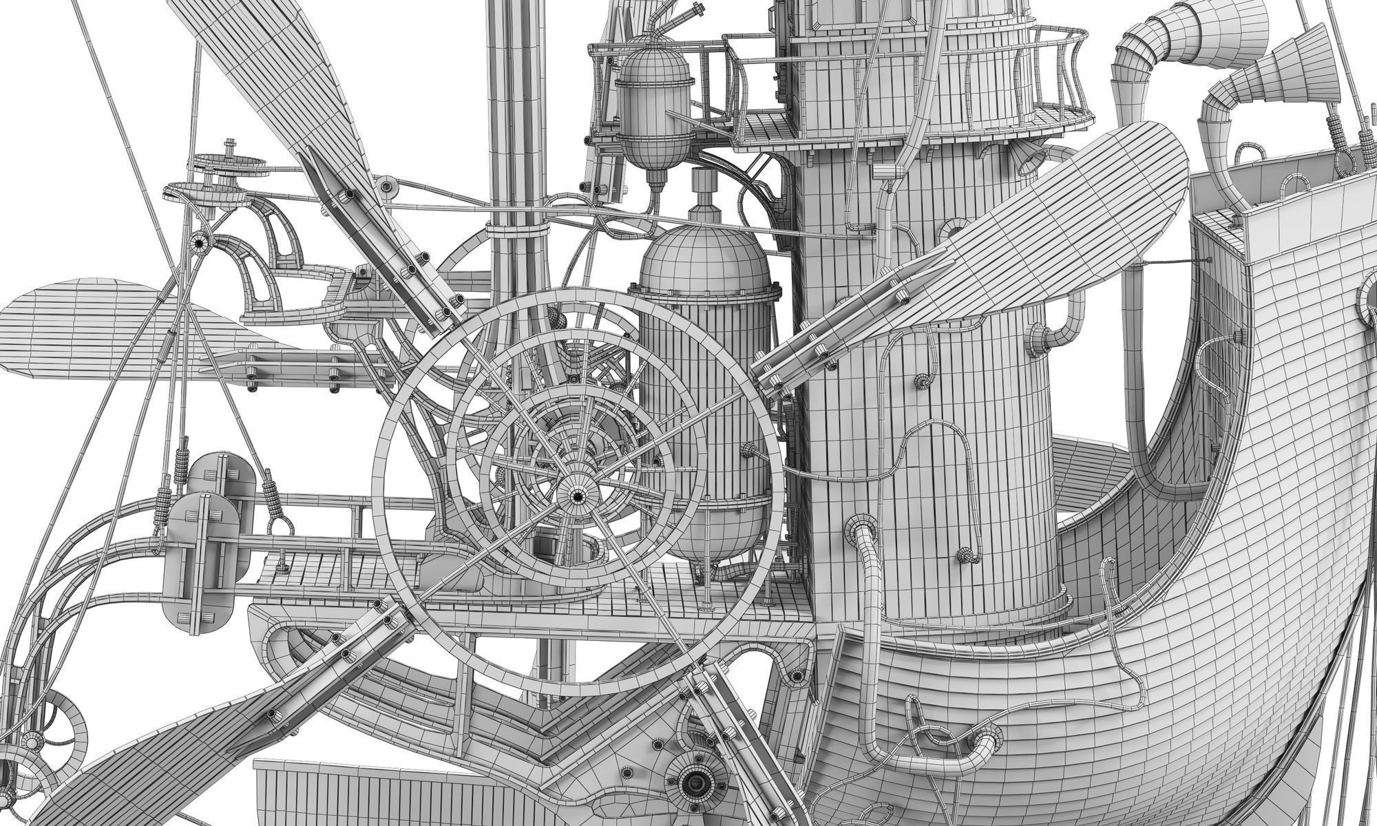 The Captain steampunk sculpture by Daniel Agdag 3D model_10