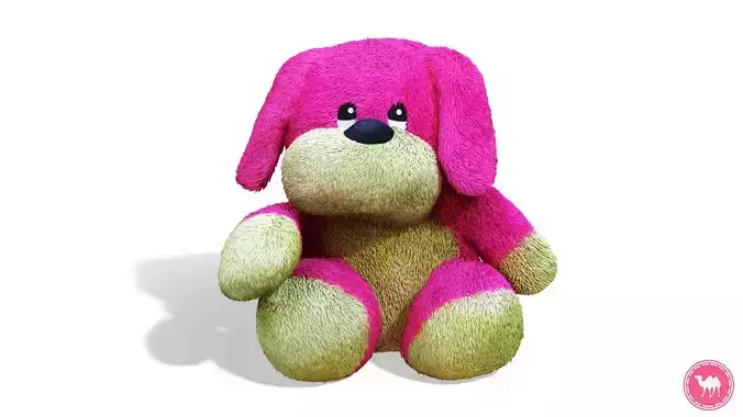 Toy Pink Dog Low-poly 3D model