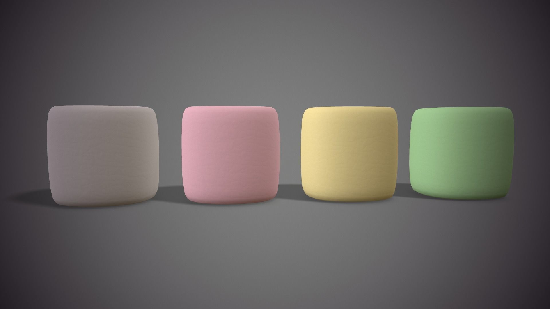 Colored Marshmallows Low-poly 3D model_2
