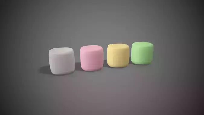 Colored Marshmallows Low-poly 3D model