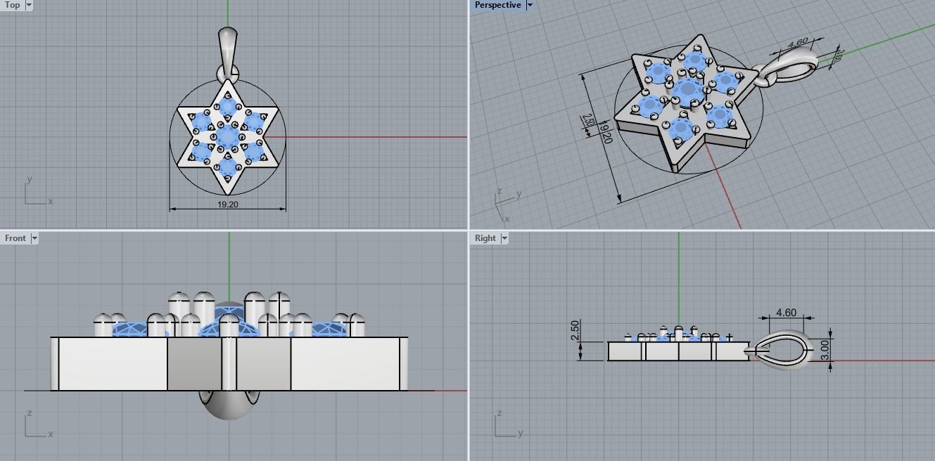 Snowflake pendant 3D print model_5