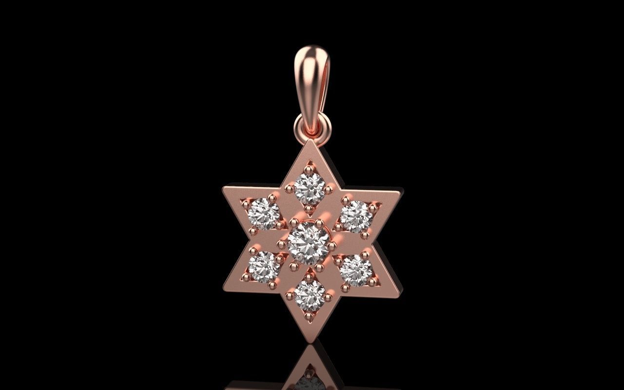 Snowflake pendant 3D print model_4