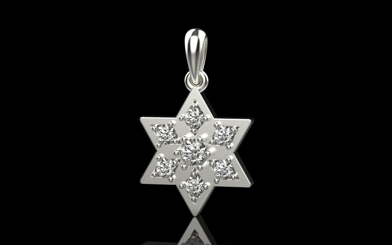 Snowflake pendant 3D print model_1