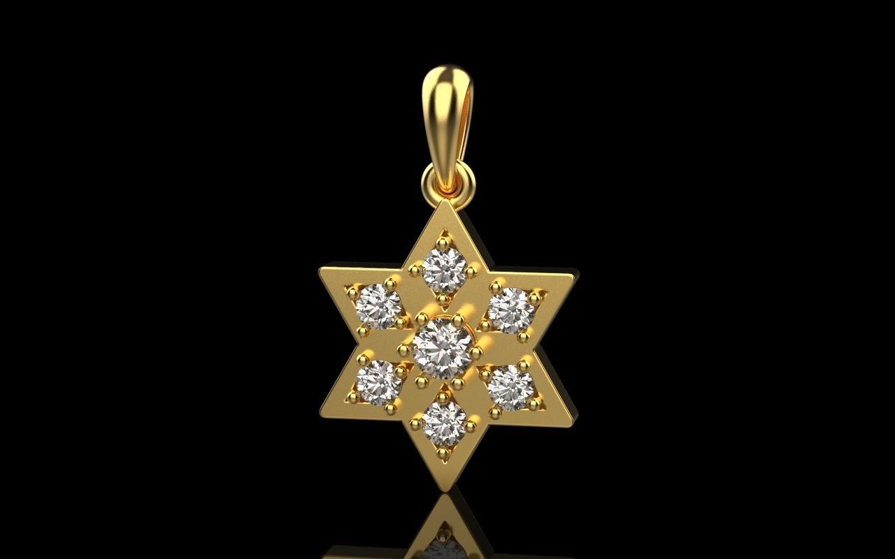 Snowflake pendant 3D print model_3