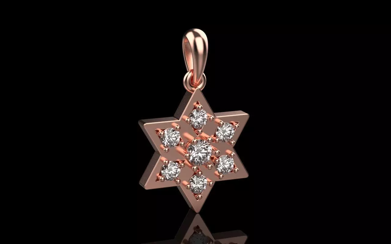 Snowflake pendant 3D print model_0