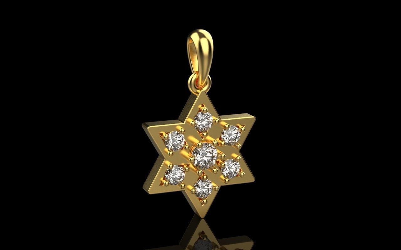 Snowflake pendant 3D print model_2