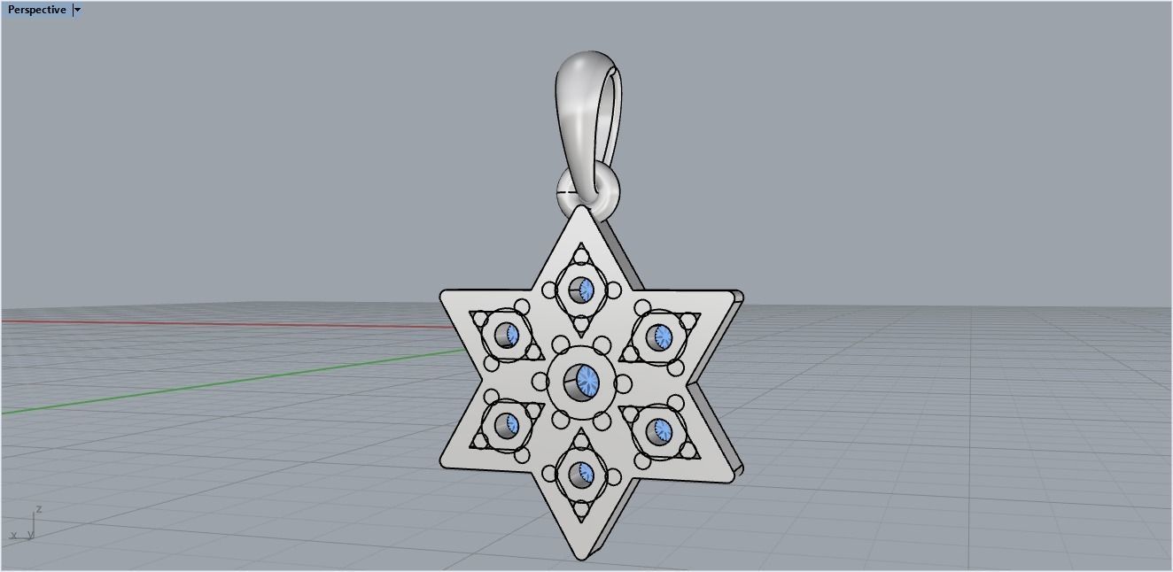Snowflake pendant 3D print model_12