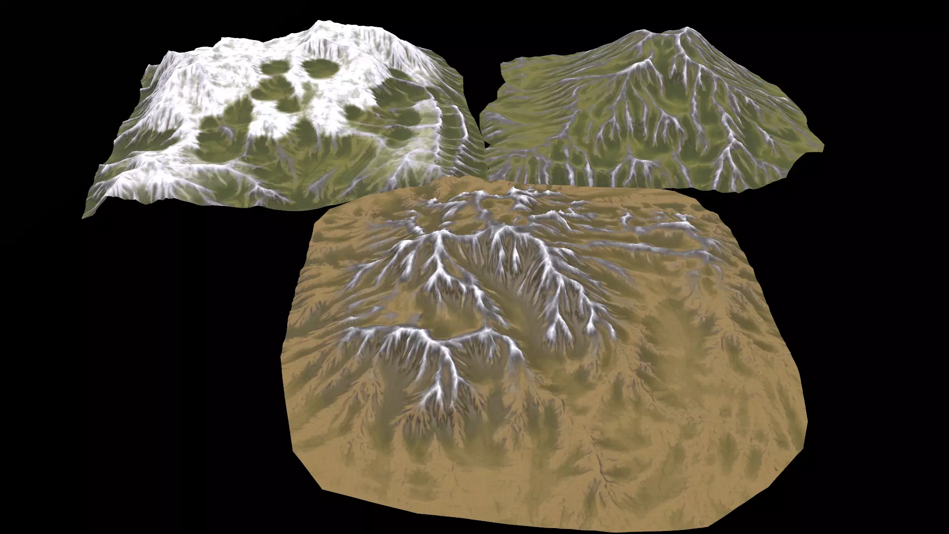 Background PBR Mountains Free low-poly 3D model