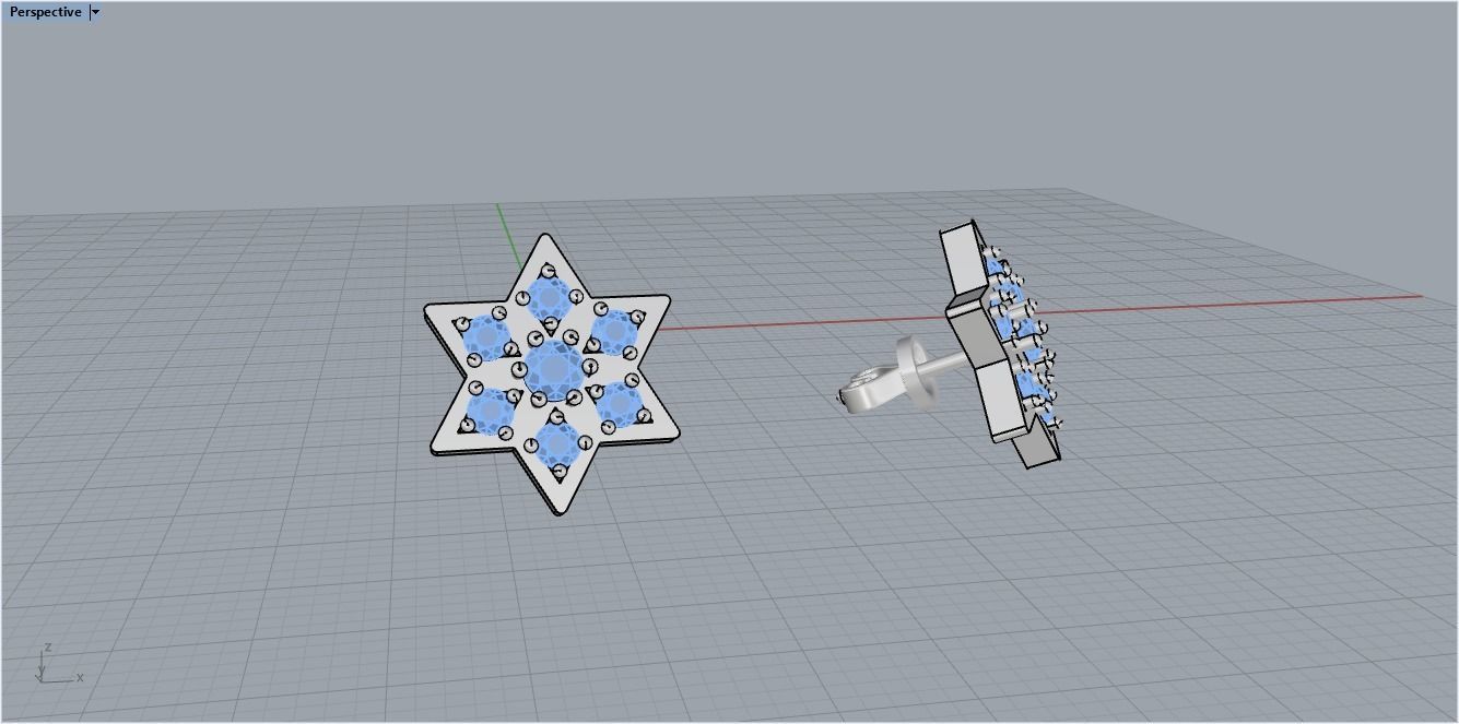 Snowflake earring 3D print model_8