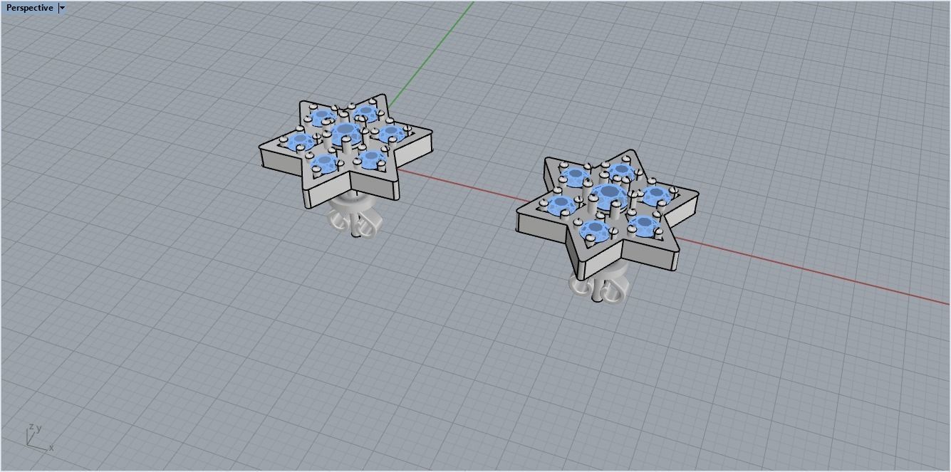 Snowflake earring 3D print model_3
