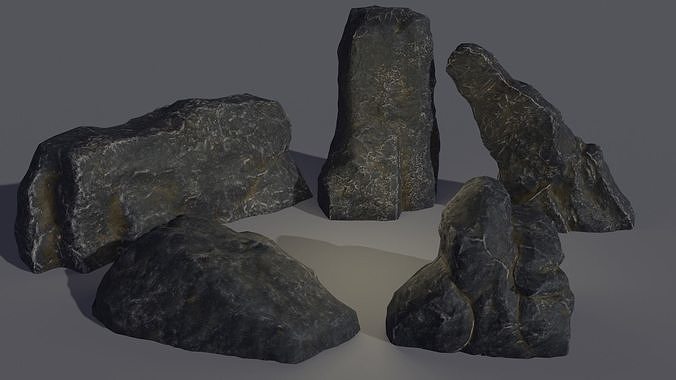 Low-poly rock pack Low-poly 3D model