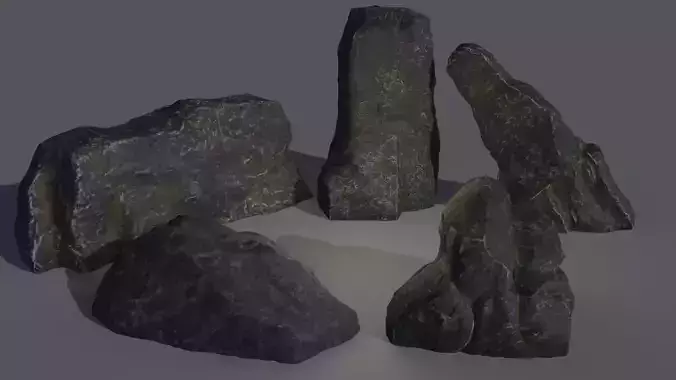 Low-poly rock pack Low-poly 3D model