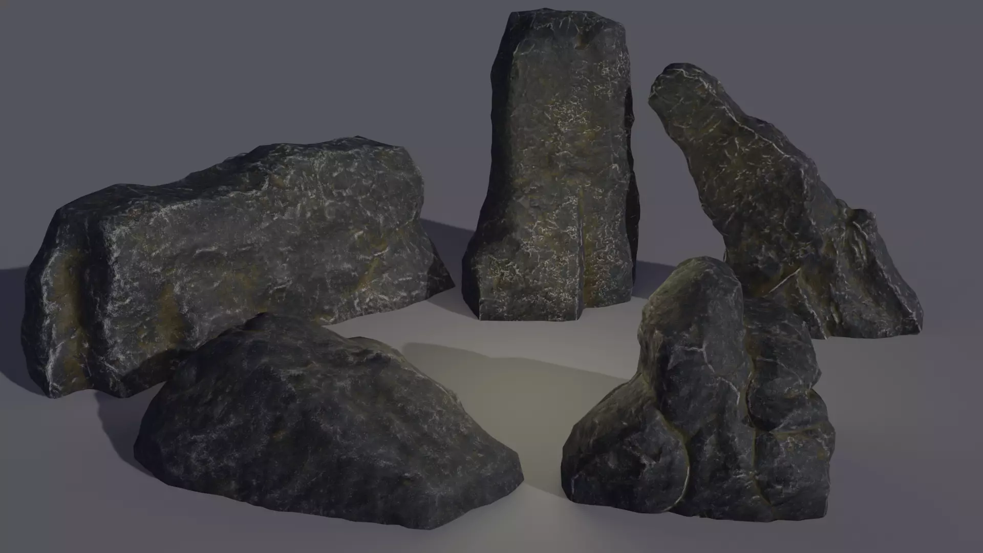 Low-poly rock pack Low-poly 3D model_0