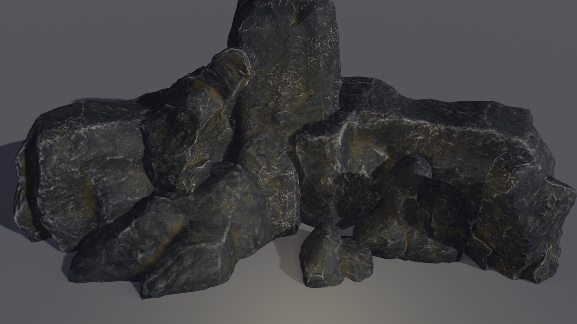 Low-poly rock pack Low-poly 3D model_2