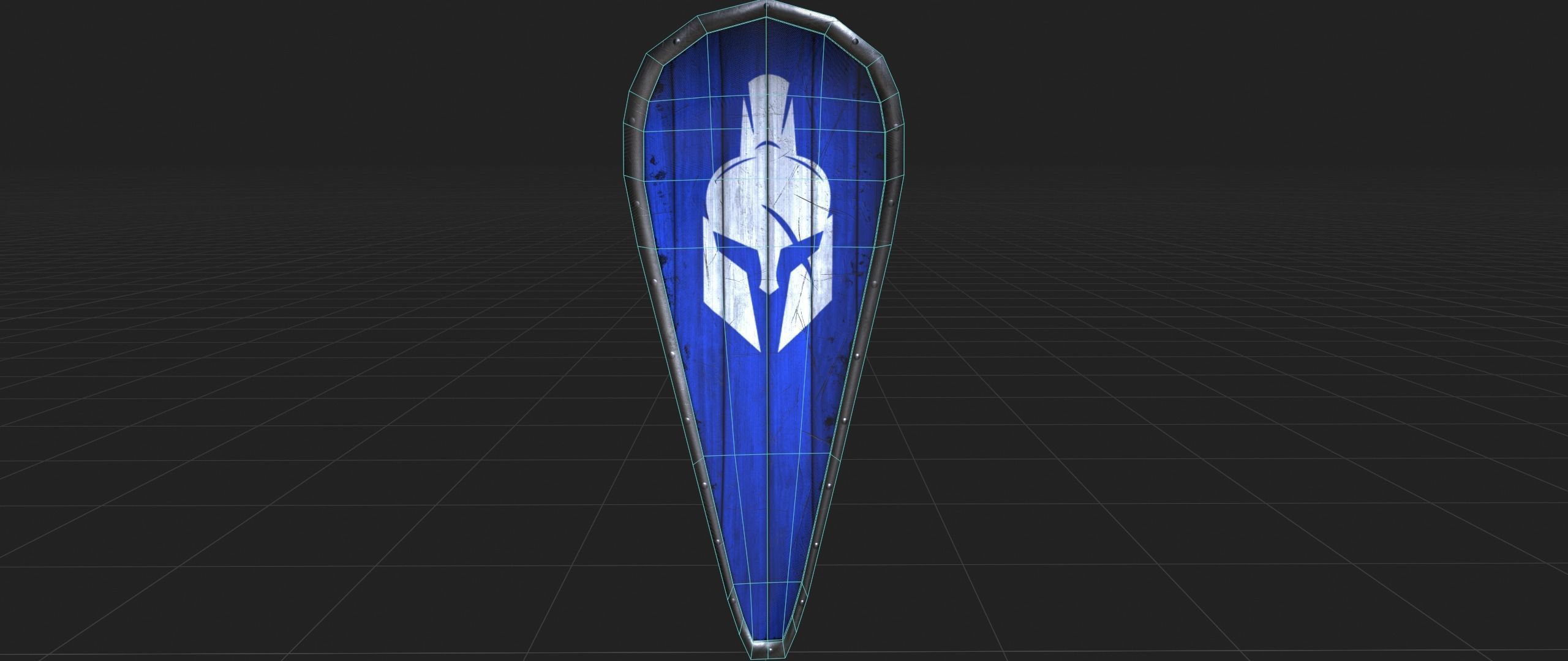 Long Shield Low-poly 3D model_1