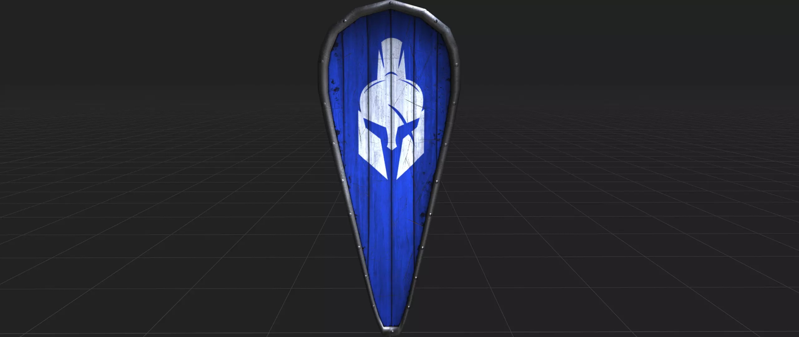 Long Shield Low-poly 3D model_0