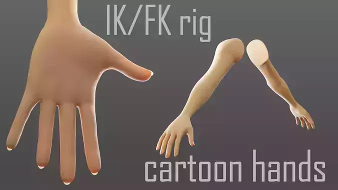 cartoon hand Low-poly 3D model