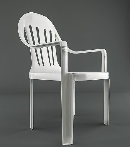 Plastic chair Low-poly 3D model