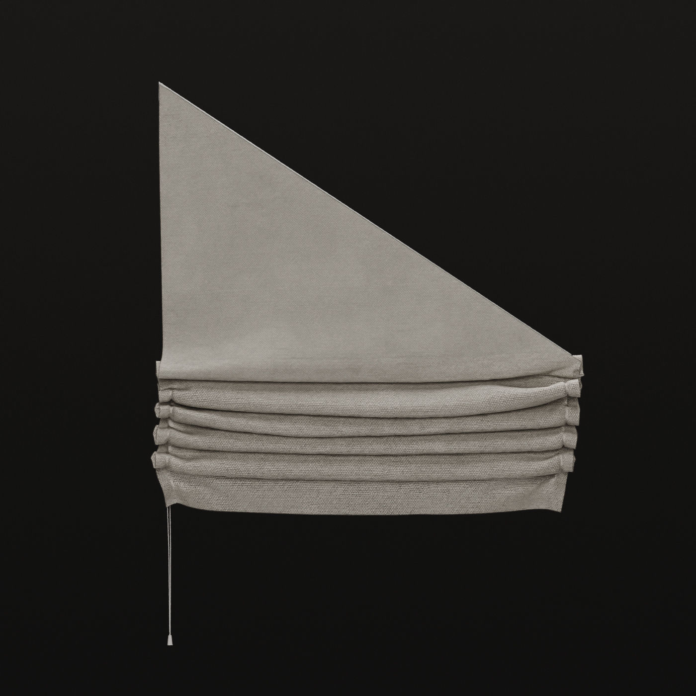 Roman blinds on triangular windows 3D model_4