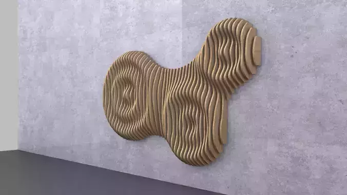 Parametric Wavy Wooden Panels 11 3D model