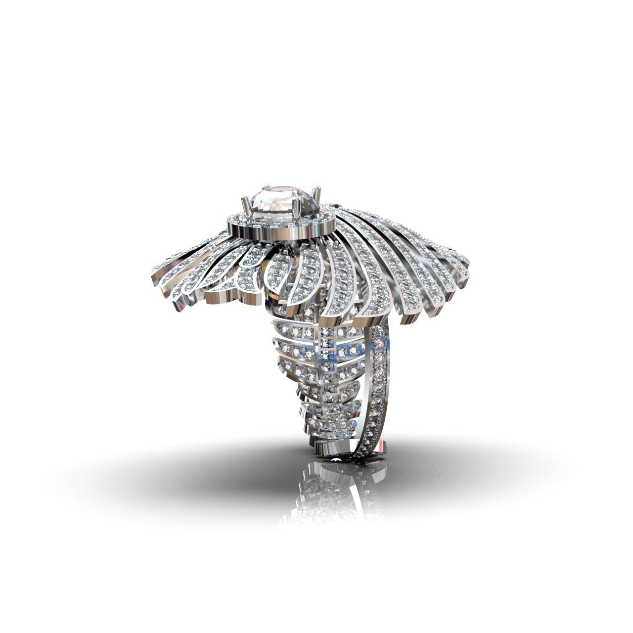 exclusive ring feather diamond 3D print model_27