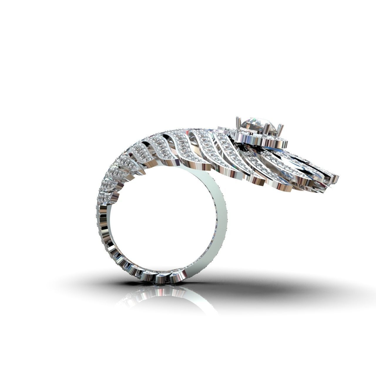 exclusive ring feather diamond 3D print model_25