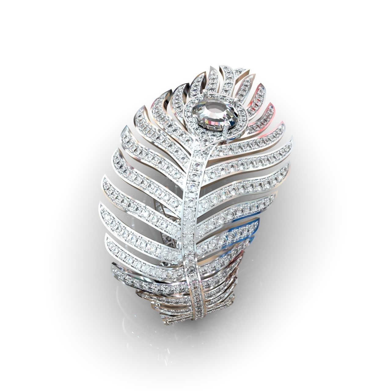 exclusive ring feather diamond 3D print model_24