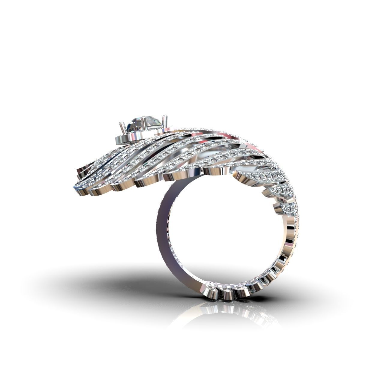 exclusive ring feather diamond 3D print model_19